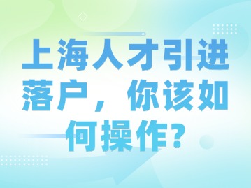 上海人才引进落户，你该如何操作?